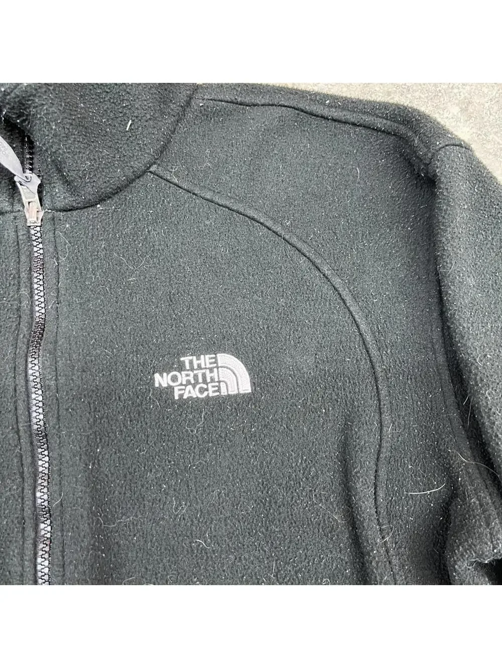 vintage the north face black full zip fleece jacket size large